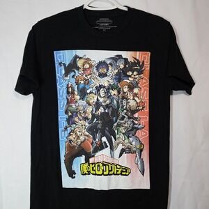 My Hero Academia Anime Graphic Tee‎ Y2K Season 5 Poster Art Streetwear Black S